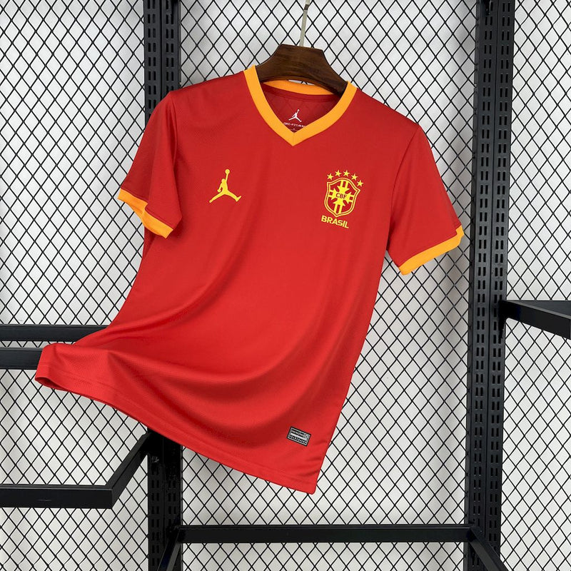 Camisa Brasil Jordan Edição-Especial - Vermelha 25/26 - Torcedor Masculina - Lançamento