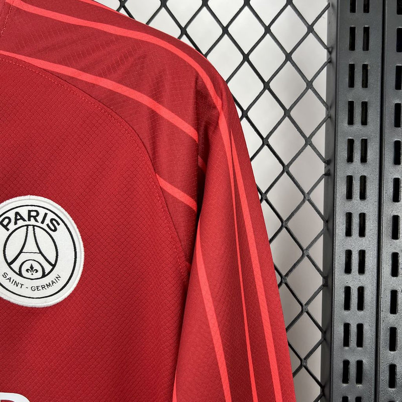 Camisa Psg Goleiro Manga Longa Vermelha 25/26 - Torcedor Masculina