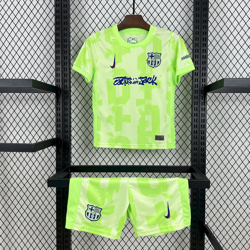 Kit Infantil Barcelona Third Edição Travis Scott 24/25