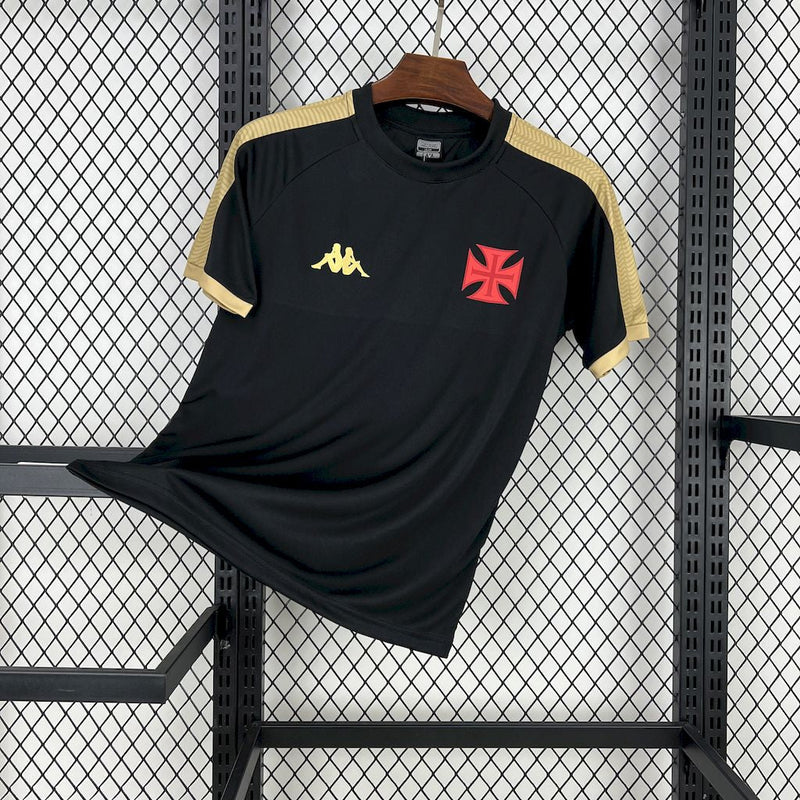 Camisa Vasco Da Gama Supporter Preta Gold 25/26 - Kappa Torcedor Masculina