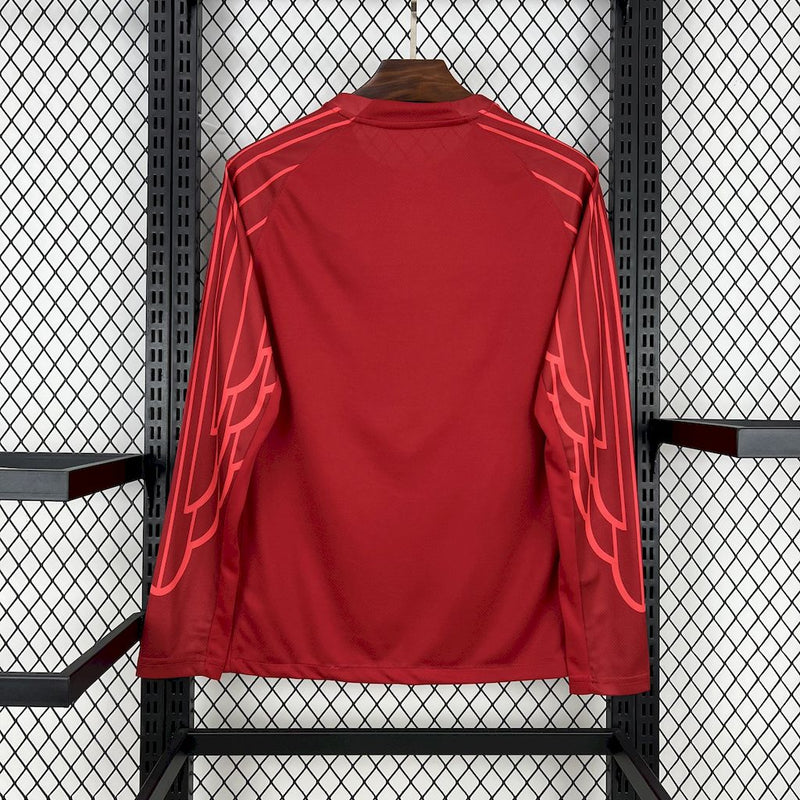 Camisa Psg Goleiro Manga Longa Vermelha 25/26 - Torcedor Masculina